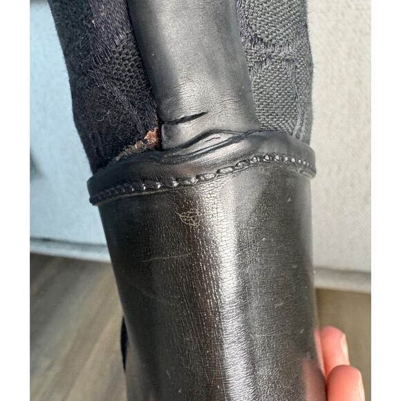 Coach Tristee Rain Boot Denim Signature C 17" Lace Back - Picture 13 of 16